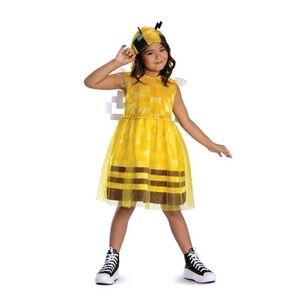 Minecraft Bee Girl Hooded Child Costume Dress Size Medium 7/8